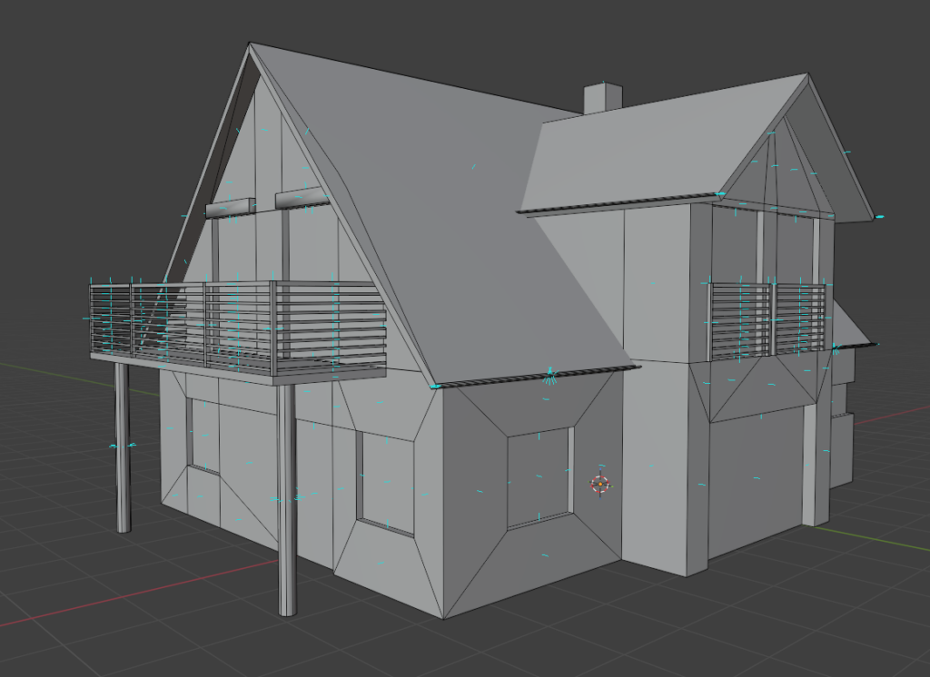 Ein Einfamilienhaus in Blender gebaut.
